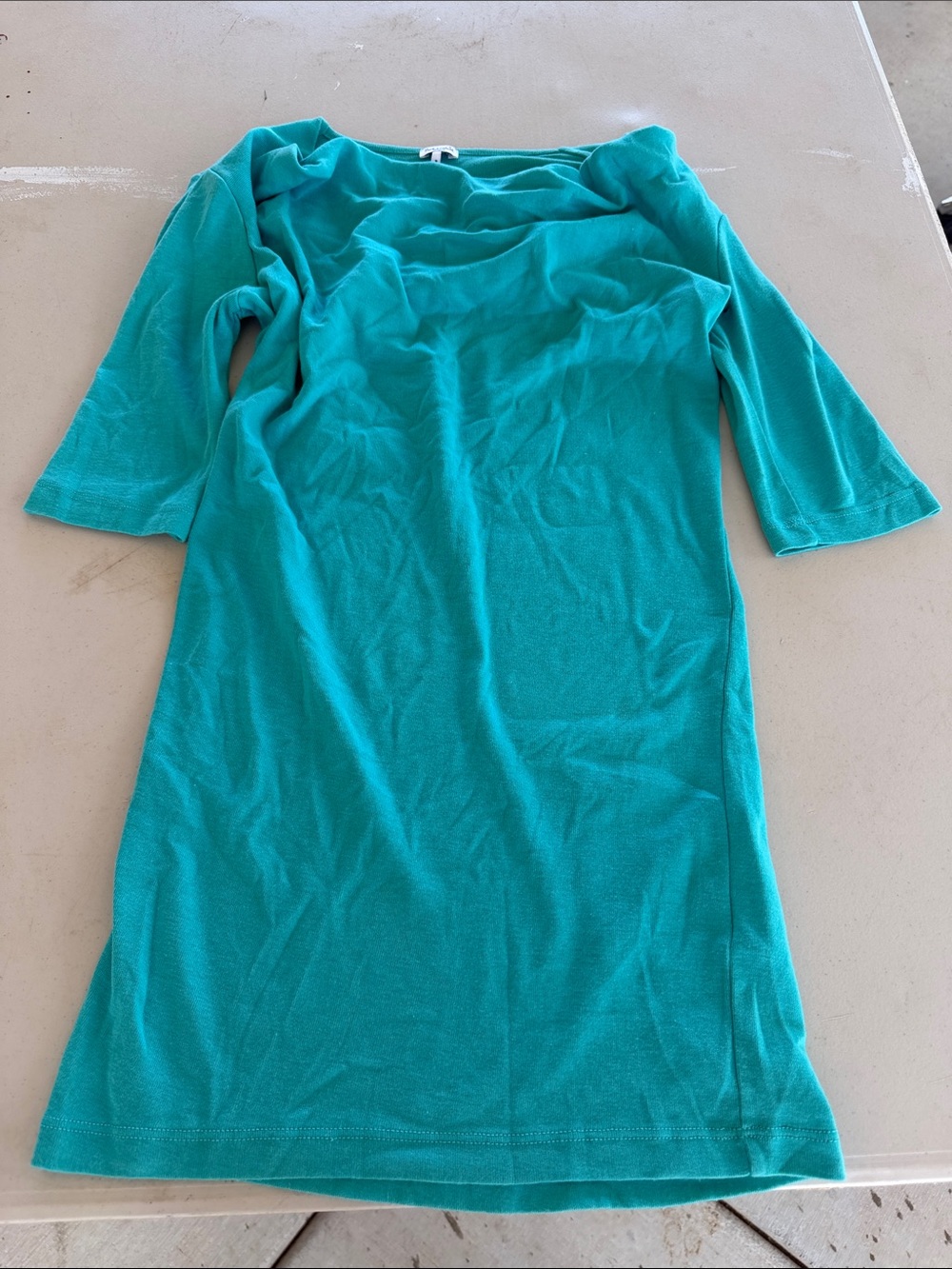 Splendid Teal Ribbed Scoop Neck Top